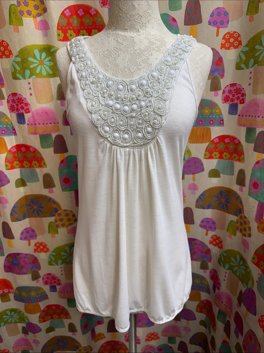 Agenda Embellished Tank Top. Medium